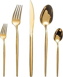 LAZAHOME Goldenes Besteck Set für 6 Personen-30