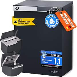 LØBLICH Briefkasten RAL 7021 Schwarz-grau | Vom