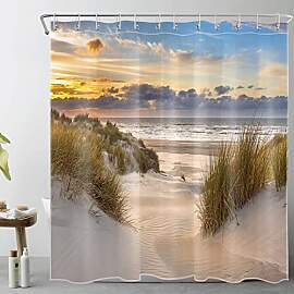LB Strand Duschvorhang 180x200cm Sonnenuntergang