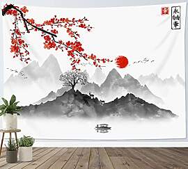 LB Wandteppich japanisch Wandtuch Rote