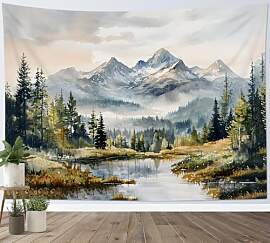 LB Wandteppich Naturlandschaft Wandtuch Grüne