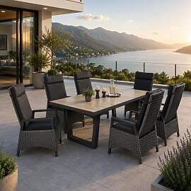 LC Garden Keramo Gartenmöbel-Set L verstellbar 6