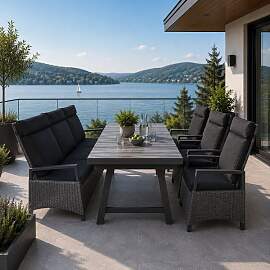 LC Garden Keramo Gartenmöbel-Set L verstellbar 6