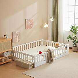 LEADZM 2in 1 bodenbett Montessori Kinderbett mit