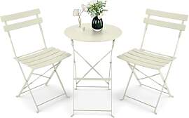 LEADZM Gartenmöbel Bistro Set Metall, Bistroset 3 