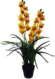 Leaf Künstliche Cymbidium-Orchidee, 90 cm, extra