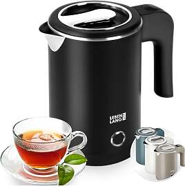 LEBENLANG Reise Wasserkocher Edelstahl Klein 0 5