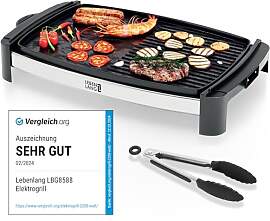 LEBENLANG Tischgrill Elektrisch 2000W - Inkl.