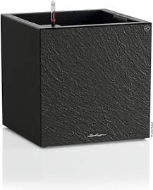 LECHUZA-Pflanzgefäß Canto Slatestone 40 Low Dark 