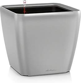 LECHUZA QUADRO Premium LS 21 silber metallic 16128
