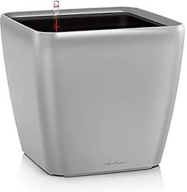 LECHUZA QUADRO Premium LS 35 silber metallic 16168