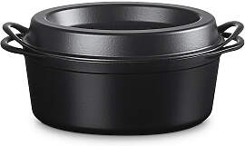 Le Creuset Bräter Doufeu oval 32 cm Schwarz Matt