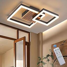 LED Deckenlamape Holz Dimmbar, schwarz Massivholz
