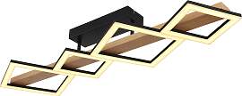 LED-Deckenleuchte Dustin Schwarz/Dunkelbraun