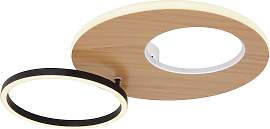 LED-Deckenleuchte Forsi Schwarz/Weiß/Dunkelbraun