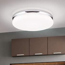 LED Deckenleuchte JAMES, Chrom, opal matter Schirm