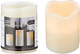 LED Echtwachs Kerze H 9cm Ø 7cm mit flackernder