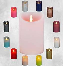 LED Echtwachskerze realistische Kerze viele Farben 