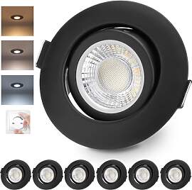 LED Einbaustrahler 230V Dimmbar Schwarz LED Spots