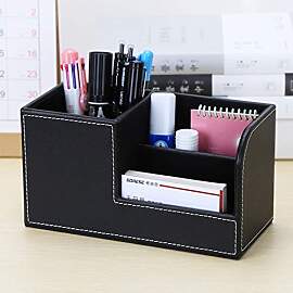 Leder Schreibtisch Desk Organizer, PU Leder