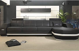 Leder Wohnlandschaft FRANKFURT III - Ledersofa mit 