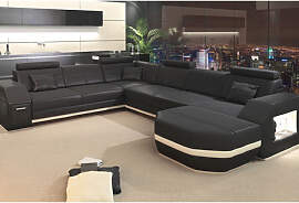 Ledercouch FRANKFURT - Ledersofa XXL