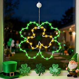 LED Fensterbeleuchtung Lichterkette, Kleeblatt LED 