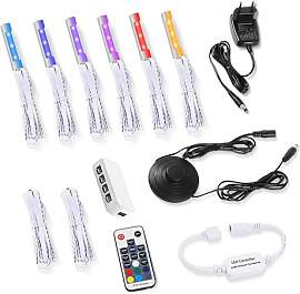 LED Glaskantenbeleuchtung, 6er Set RGB