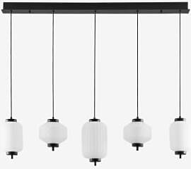 Led-hängedeckenleuchte Aus Eisen Und Glas Mit 5