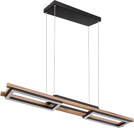 LED-Hängeleuchte Illa in Schwarz/Dunkelbraun max. 