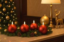 LED-Kerze I.GE.A. "Kugel-Kerze A", rot,