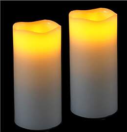 LED Kerzen Echtwachs 2er Set elektrische Kerze