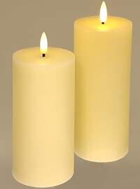 LED Kerzen-Set aus Echtwachs 2er Set mit Timer