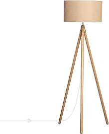 LEDKIA LIGHTING Stehlampe aus Holz und Stoff Wolby 