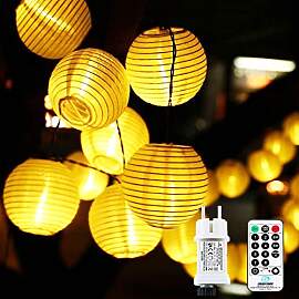 LED Lampions Lichterkette Außen Strom, 6M 30Led