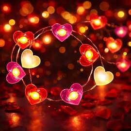 LED Lichterkette Herzen, 1.5M 20LED Valentinstag