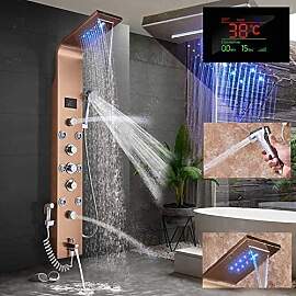 LED Luxus Duschpaneel elegant aus rostfreiem
