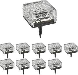 ledscom.de 10 Stück LED Solar-Pflasterstein