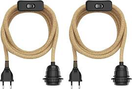 ledscom.de 2 Stück Hanf-Kabel/Textilkabel LEKA,