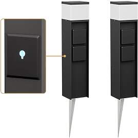 ledscom.de 2 Stück Pollerleuchte PODEL mit