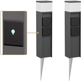 ledscom.de 2 Stück Pollerleuchte PODEL mit