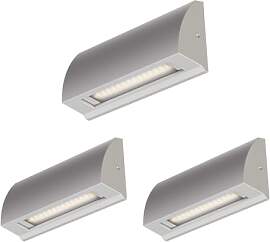 ledscom.de 3 Stück LED Wandleuchte/Treppenlicht