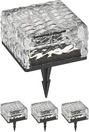 ledscom.de 4 Stück LED Solar-Pflasterstein