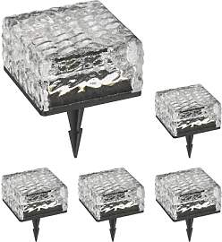 ledscom.de 5 Stück LED Solar-Pflasterstein