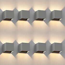ledscom.de 8 Stück Wandleuchte CUBEL für außen, 