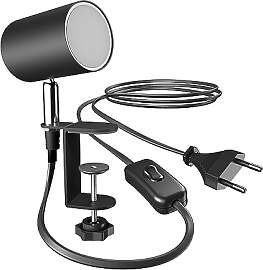 ledscom.de Klemmleuchte WAIKA, Schalter, schwarz