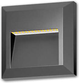 LED Sockelleuchte KIBO-Q eckig anthrazit – 1W