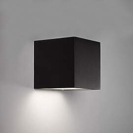 LED Solar Cube Wandleuchte Schwarz