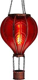 LED Solar Heißluftballon mit Flammeneffekt