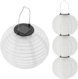 LED Solar Lampion aus Nylon - 4 Stück 20 cm -